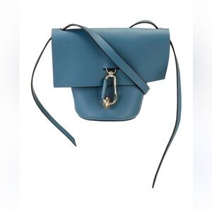 ZAC Zac Posen Blue Backpack with Gold-Toned Hardware